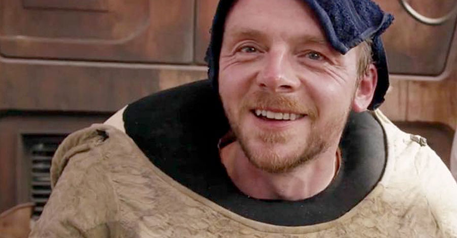 In Star Wars The Force Awakens, who did the actor Simon Pegg play?